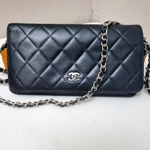 CHANEL Handbags - Authentic Chanel flap Quilted lambskin wallet